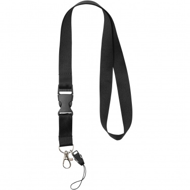 Logotrade Firmengeschenke das Foto: Sagan Lanyard mit abnehmbarer Schnalle und Handyband