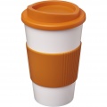 Americano® 350 ml Isolierbecher mit Schutzring, Weiß / Orange