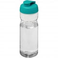 H2O Active® Base 650 ml Sportflasche mit Klappdeckel, Transparent / Aquablau