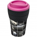 Brite-Americano® 350 ml Isolierbecher mit Schutzring Reifen-Design, Magenta