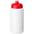 Baseline® Plus grip 500 ml Sportflasche mit Sportdeckel, Weiß / Rot