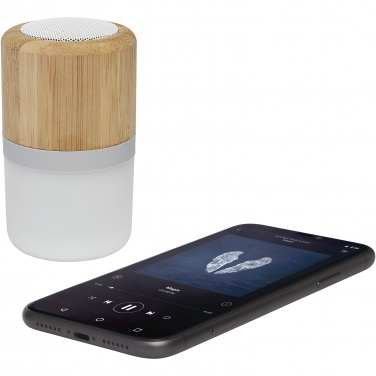 Logotrade Firmengeschenke das Foto: Aurea Bluetooth® Lautsprecher aus Bambus mit Licht 