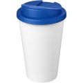 Americano® Eco 350 ml recycelter Becher mit auslaufsicherem Deckel, Mittelblau / Weiß