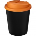 Americano® Espresso Eco 250 ml recycelter Isolierbecher mit auslaufsicherem Deckel , Durchgehend schwarz / orange