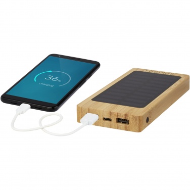 Logotrade werbemittel das Foto: Alata 8000 mAh Bambus Solar-Powerbank