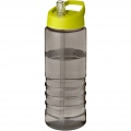 H2O Active® Eco Treble 750 ml Sportflasche mit Stülpdeckel , Anthrazit / Limette