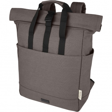 Logotrade Werbegeschenke das Foto: Joey 15" GRS Rolltop Laptoprucksack aus recyceltem Canvas 15 L