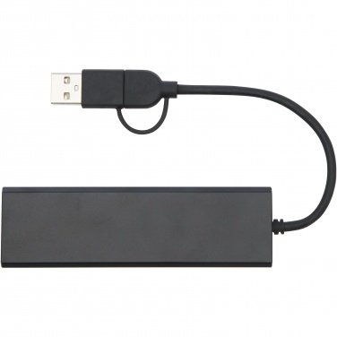 Logotrade Werbeartikel das Foto: Rise USB 2.0 Hub aus recyceltem RCS Aluminium