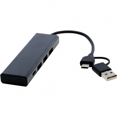 Logotrade Werbegeschenke das Foto: Rise USB 2.0 Hub aus recyceltem RCS Aluminium