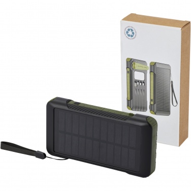 Logotrade Firmengeschenke das Foto: Soldy 10.000 mAh Solardynamo-Powerbank aus recyceltem GRS Kunststoff 