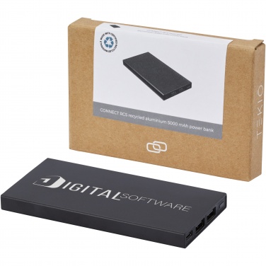 Logotrade Firmengeschenke das Foto: Connect 5000 mAh Powerbank aus recyceltem Aluminium 