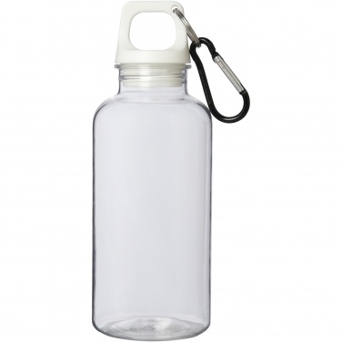 Logotrade Werbegeschenke das Foto: Oregon 400 ml RCS-zertifizierte Trinkflasche aus recyceltem Kunststoff mit Karabiner 