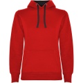 Urban Kapuzenpullover für Damen, Rot / Tiefschwarz