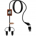 SCX.design C46 5-in-1 CarPlay-Kabel mit Leuchtlogo, Durchgehend schwarz