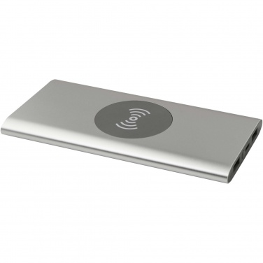 Logotrade Werbeartikel das Foto: Juice 8000 mAh Typ-C kabellose Powerbank aus recyceltem Aluminium