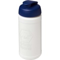 Baseline Rise 500 ml Sportflasche mit Klappdeckel, Weiß / Blau