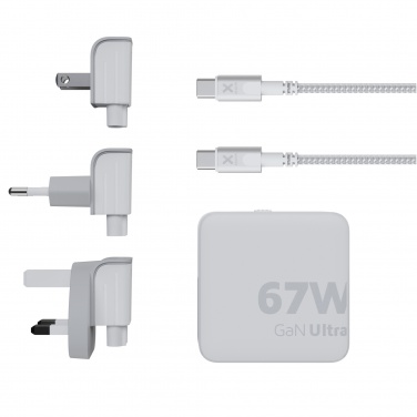 Logotrade Werbegeschenke das Foto: Xtorm XVC2067 GaN Ultra 67 W Reiseladegerät mit 100 W USB-C PD-Kabel