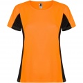 Shanghai Sport T-Shirt für Damen, Fluororange / Tiefschwarz