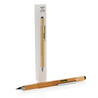 Logotrade Werbegeschenke das Foto: 5-in-1 Bambus Tool-Stift