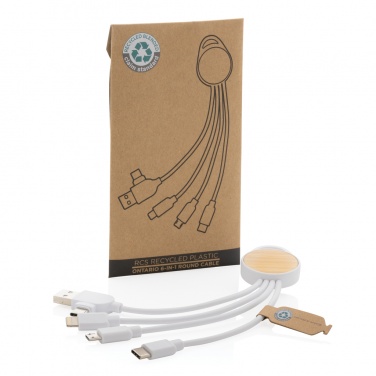 Logotrade Geschäftsgeschenke das Foto: rundes Ontario 6-in-1 Kabel aus RCS recyceltem Kunststoff