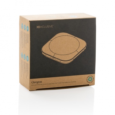 Logotrade Firmengeschenke das Foto: Oregon Wireless-Charger aus RCS recyc. Kunststoff & Kork