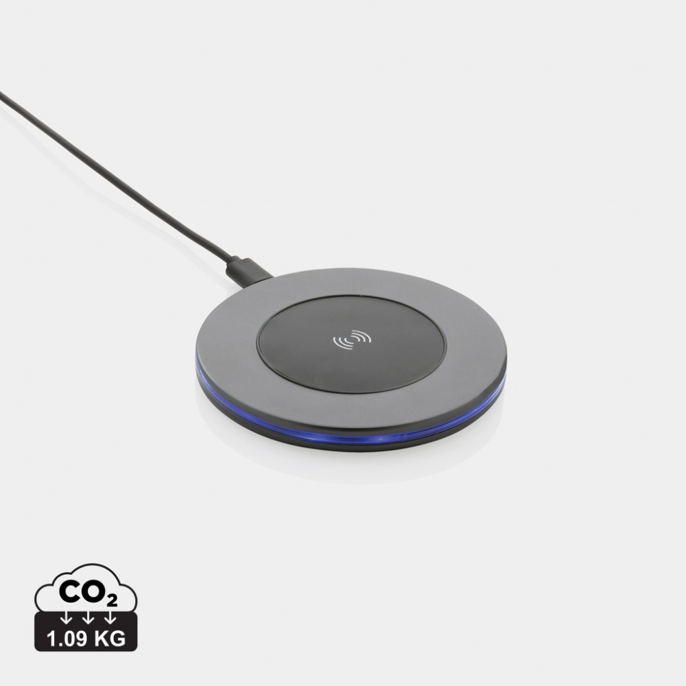 Logotrade Werbeartikel das Foto: Terra 10W Wireless Charger aus RCS recyceltem Aluminium