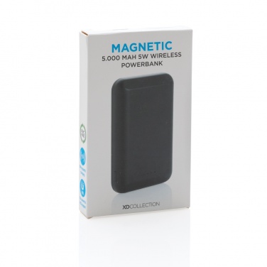 Logotrade Firmengeschenke das Foto: Magnetische 5.000 mAh Wireless Powerbank