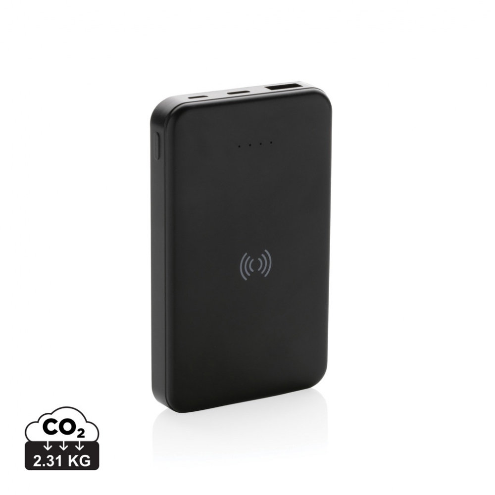 : 5.000mAh 5W Wireless Powerbank aus RCS recyceltem Kunststoff