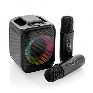 Logotrade Firmengeschenke das Foto: Singvibe Karaoke-Set mit Doppelmikrofon aus RCS rec. ABS