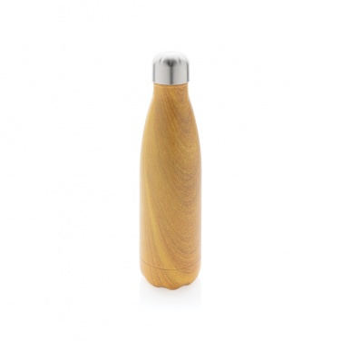 : Vakuumisolierte Stainless Steel Flasche mit Holzoptik