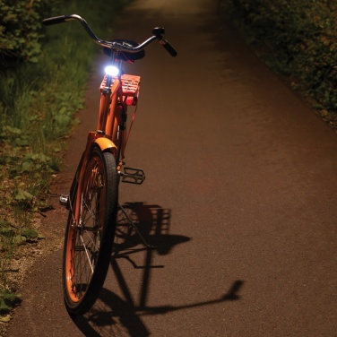 Logotrade Werbeartikel das Foto: Lumino USB Fahrradlicht-Set aus RCS recyceltem Kunststoff