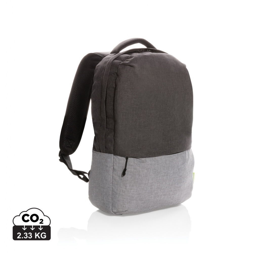 Logotrade Firmengeschenke das Foto: Duo Color RPET 15.6" RFID Laptop-Rucksack, PVC-frei