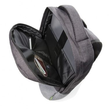 Logotrade Werbeartikel das Foto: Duo Color RPET 15.6" RFID Laptop-Rucksack, PVC-frei