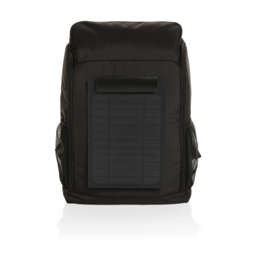 Logotrade Werbegeschenke das Foto: Pedro AWARE™ RPET Deluxe Rucksack mit 5W Solar Panel