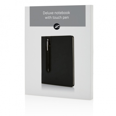 Logotrade Geschäftsgeschenke das Foto: Basic Hardcover PU A5 Notizbuch mit Stylus-Stift