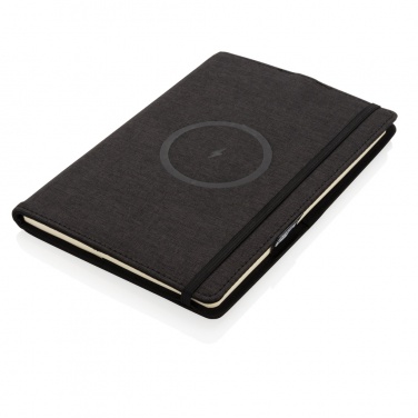 Logotrade Werbegeschenke das Foto: Air 5W Wireless Charging nachfüllbares Journal-Cover A5