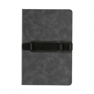 Logotrade Firmengeschenke das Foto: Deluxe Hardcover PU Notizbuch mit Handy- und Stiftehalter