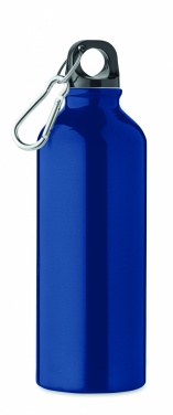 Logotrade werbemittel das Foto: Einwandige 500-ml-Wasserflasche aus recyceltem Aluminium mit Karabiner