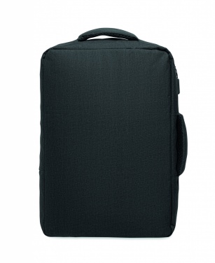 Logotrade Werbegeschenke das Foto: Ein sicherer 15-Zoll-Laptop-Rucksack aus 300D RPET mit einer 210D RPET-Fütterung und individuell anpassbarem Druck