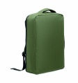 Ein sicherer 15-Zoll-Laptop-Rucksack aus 300D RPET mit einer 210D RPET-Fütterung und individuell anpassbarem Druck, Armeegrün