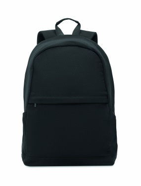 Logotrade werbemittel das Foto: Ein 15-Zoll-Laptop-Rucksack aus recycelter Baumwolle (Pre-Consumer) und recyceltem Polyester mit individuell anpassbarem Druck