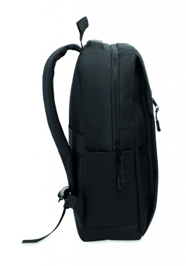 Logotrade Werbegeschenke das Foto: Ein Rucksack aus 600D RPET-Polyester mit 210D-Futter und individuell anpassbarem Druck