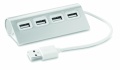 4 Port USB Hub, Mattsilber