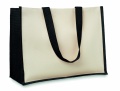 Jute/Canvas Shopper , Schwarz