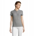 PEOPLE DAMEN POLO 210g, Grau Melange 2