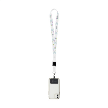 Logotrade Werbeartikel das Foto: Lanyard Sublimatie Buckle RPET 2 cm mit aufgesetztem Schlüsselband