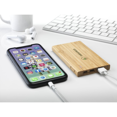 Logotrade Werbeartikel das Foto: Bamboo 4000 Powerbank externes Ladegerät