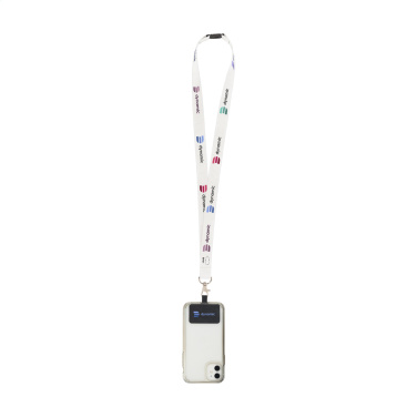 Logotrade Geschäftsgeschenke das Foto: Lanyard Sublimation Safety RPET 2 cm mit Patch