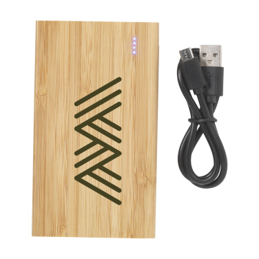 Logotrade Werbeartikel das Foto: Bamboo 4000 Powerbank externes Ladegerät