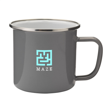 Logotrade Geschäftsgeschenke das Foto: Retro Silber Emaille Tasse 350 ml